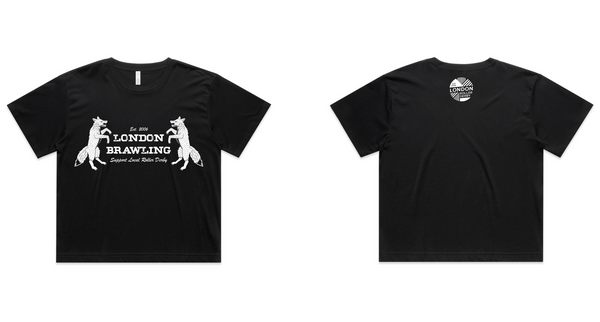 Brawling foxes cropped t-shirt
