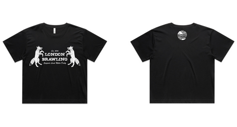 Brawling foxes cropped t-shirt